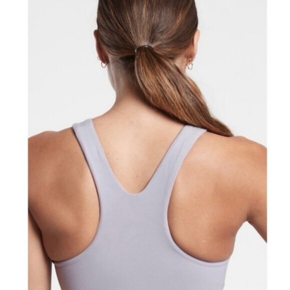Athleta Conscious Crop Tank Top Sports Bra Medium Muted Lilac Purple Size Medium - Picture 3 of 8